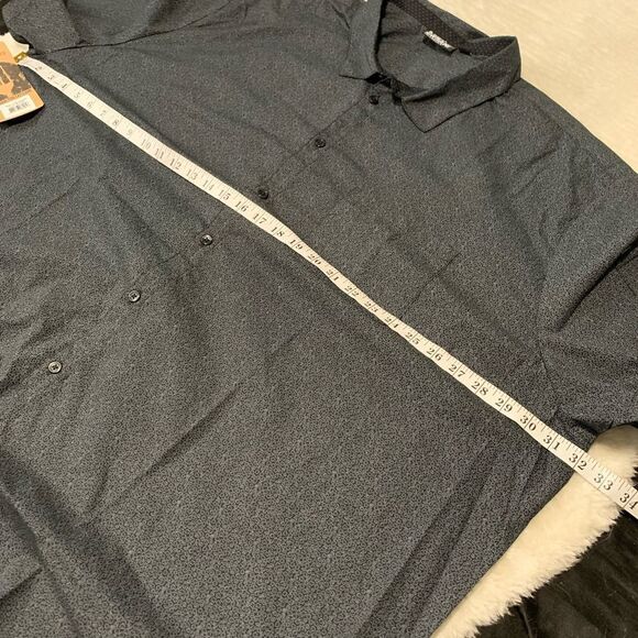 New Chef Works Black Short Sleeve Geometric Work Button Down Shirt Size 4XL Top - Picture 4 of 7